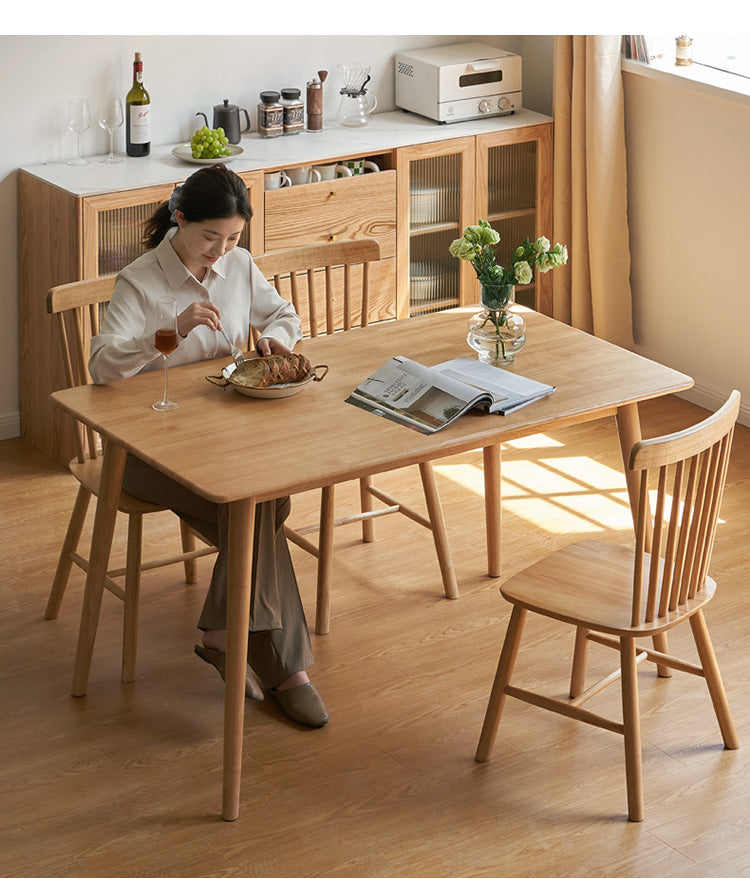 Solid Rubberwood Modern Dining Table.
