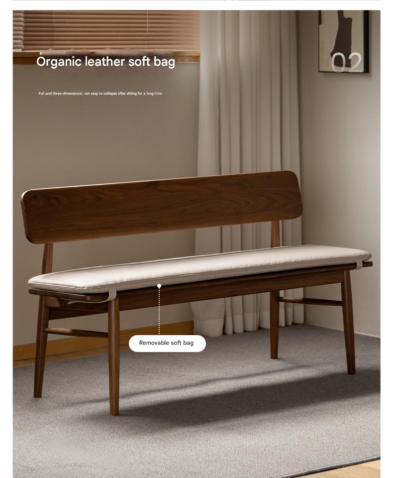Black Walnut Solid Wood Long Bench
