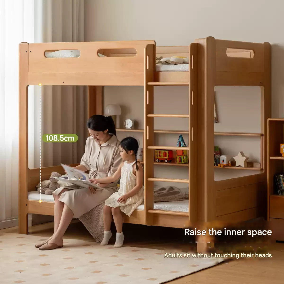 Beech, Rubberwood solid wood Bunk Bed.