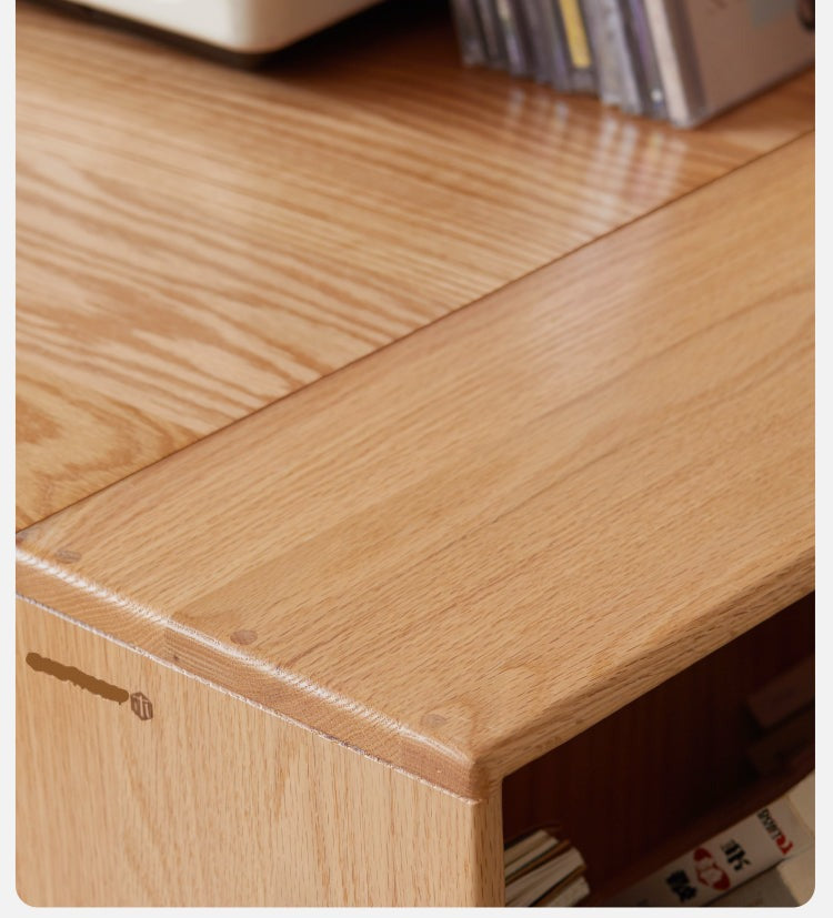 Oak Solid Wood Small Book Rack Against The Wall