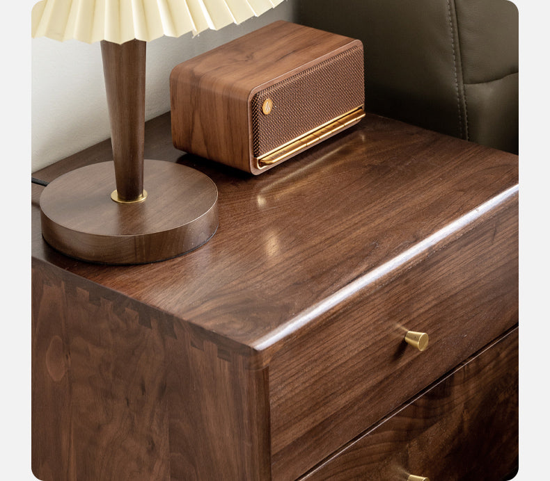 Black Walnut, South American Walnut, Sandalwood Solid Wood Nightstand.