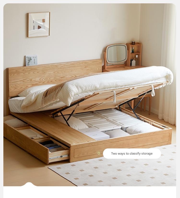Ash, Oak, Black Walnut Solid Wood Box Bed Modern