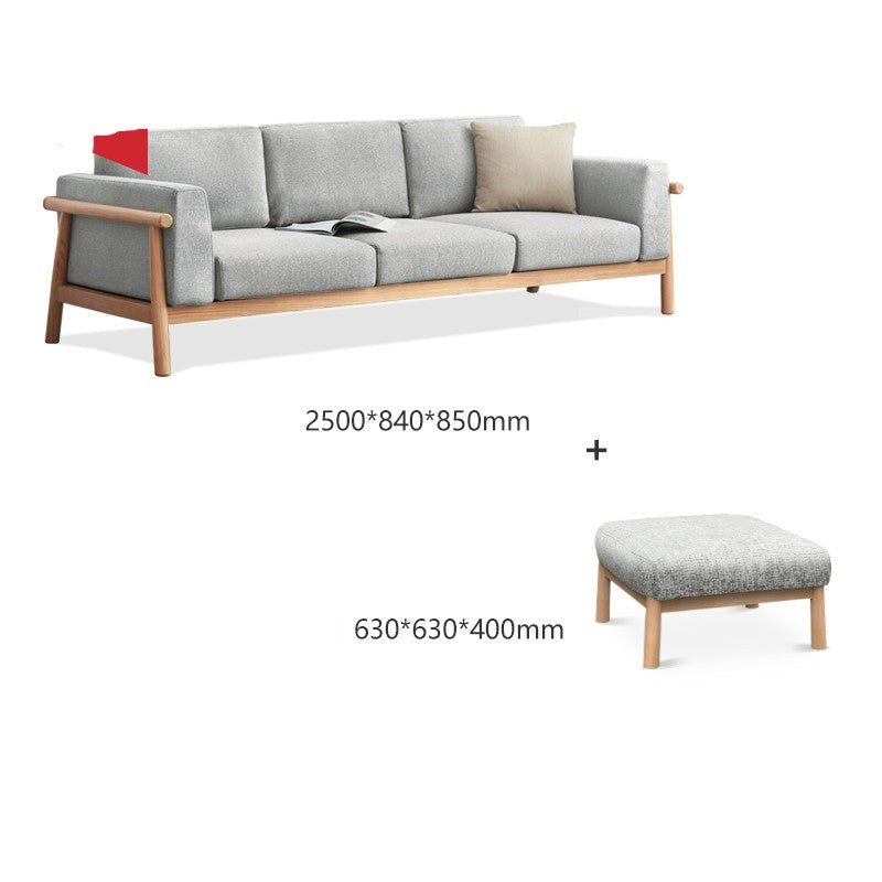 Oak solid wood fabric sofa"