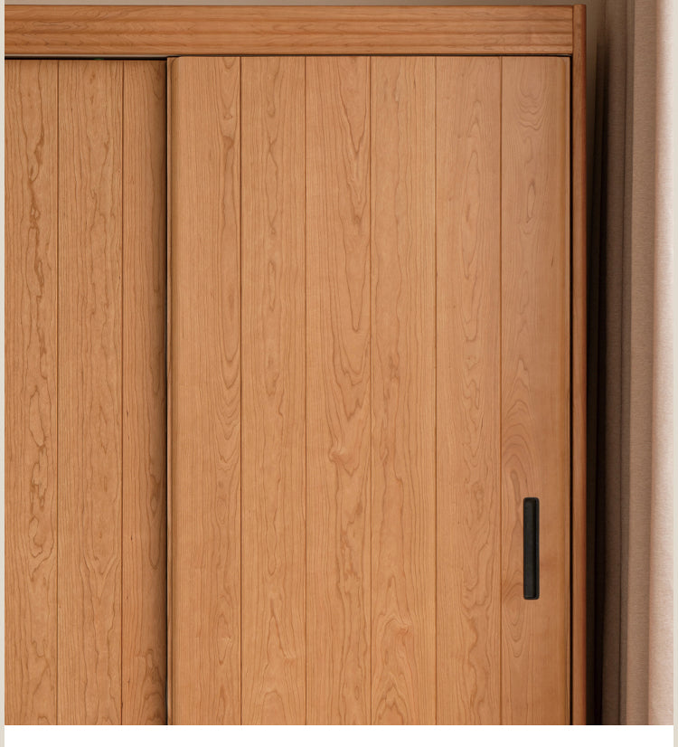 Cherry Wood Retro Wardrobe Sliding Door.