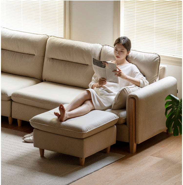 Ash Solid Wood Technology Fabric Corner Sofa.
