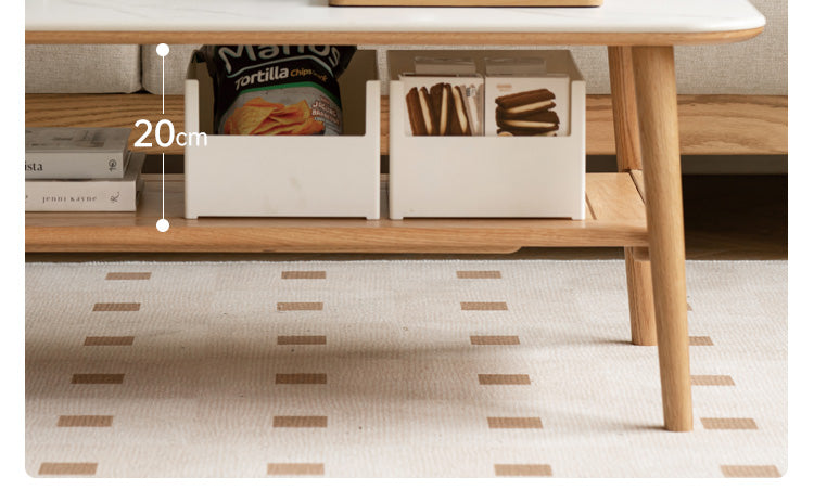 Oak, Beech Solid Wood Slate Coffee Table