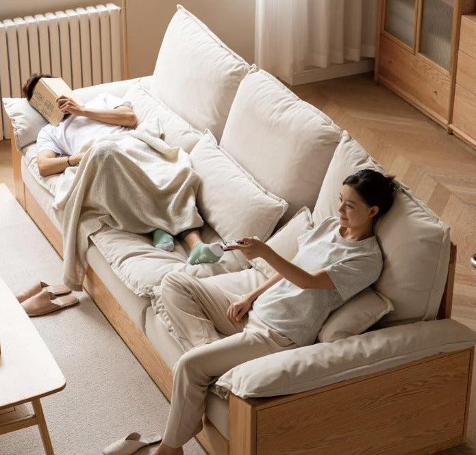 Oak Solid Wood Floor to Floor Tall Sofa.