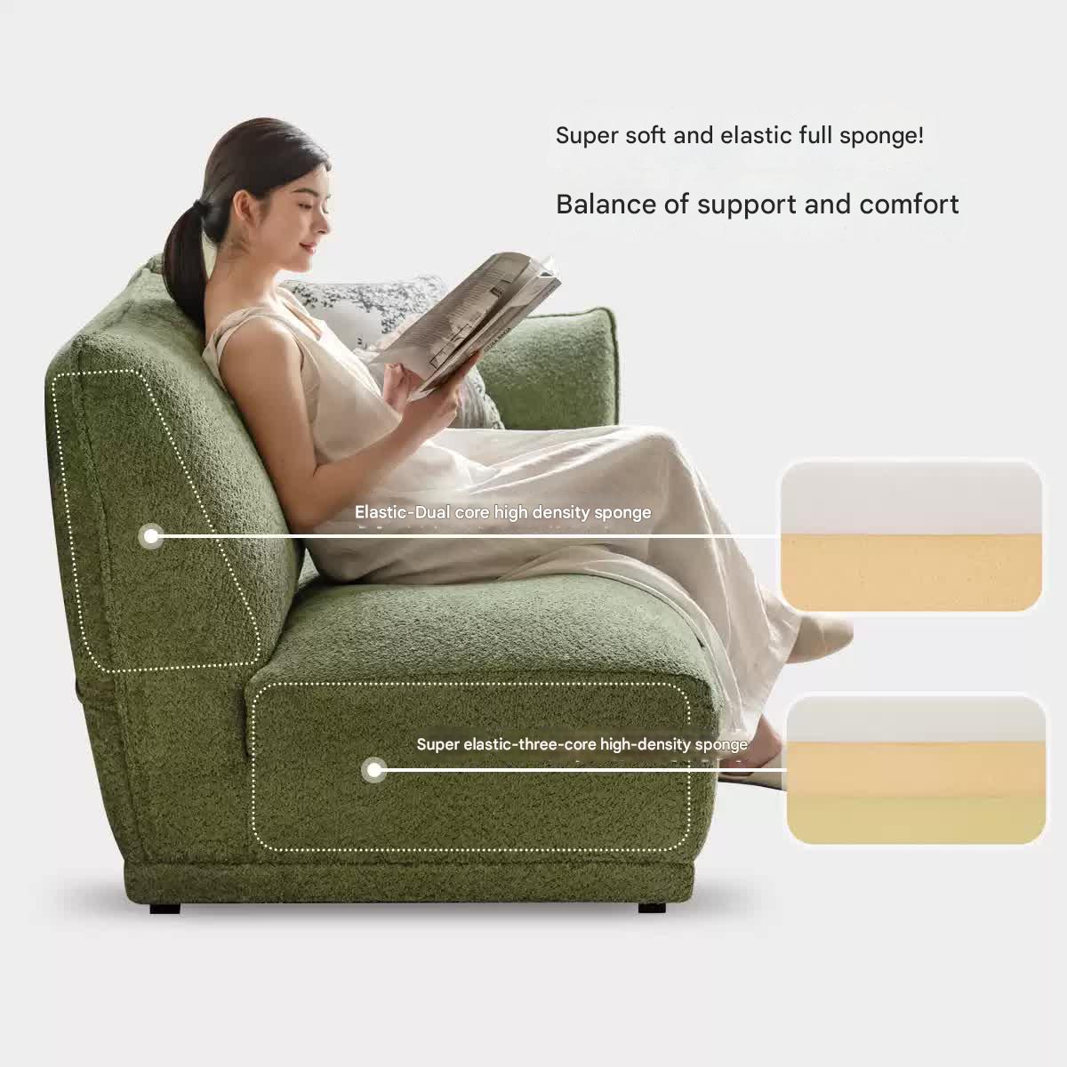 Antique style tofu block imitation cashmere Fabric Sofa