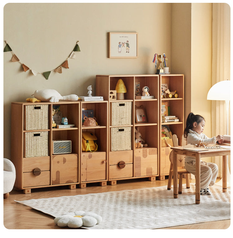 Beech Solid Wood Floor Children's Bookcase
