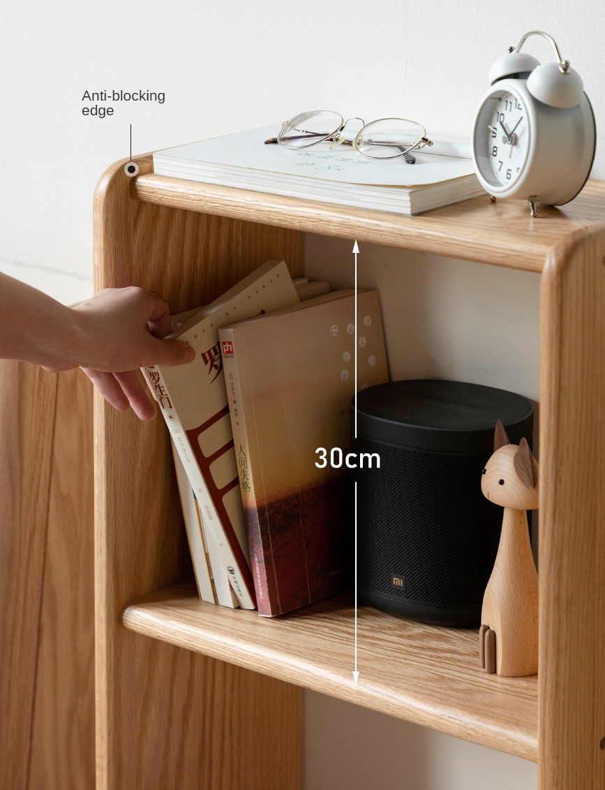 Oak Solid Wood Multifunctional High Section Nightstand)