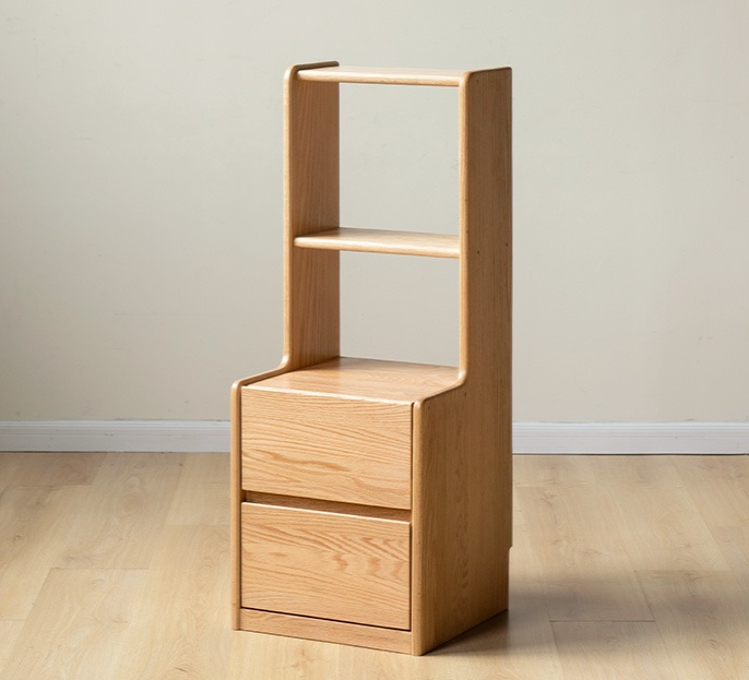 Oak Solid Wood Multifunctional High Section Nightstand)