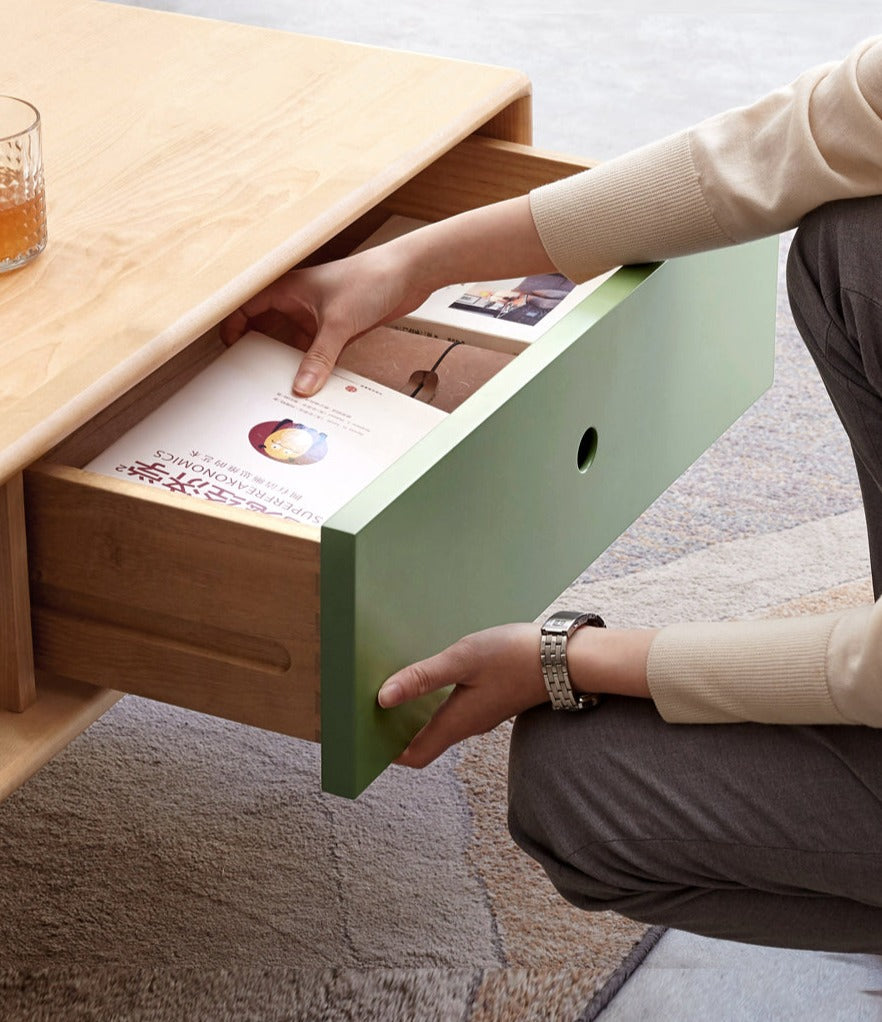 Beech Solid Wood Coffee Table Nordic Simple.
