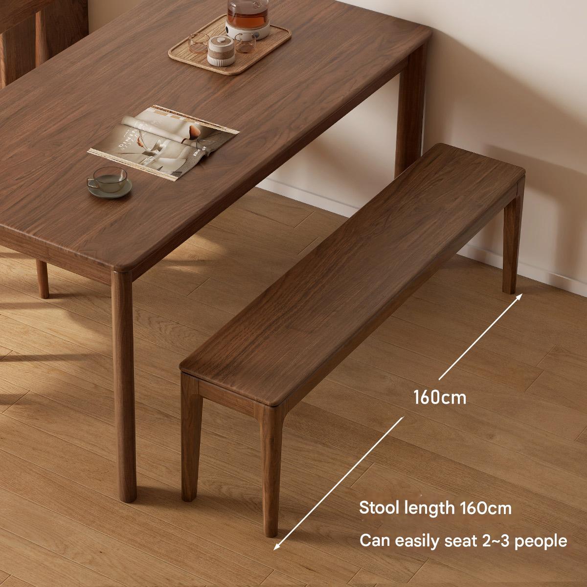 Black Walnut Solid Wood Nordic Long Bench
