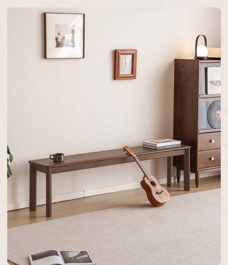 Black Walnut, Oak, Ash Solid Wood Long Bench