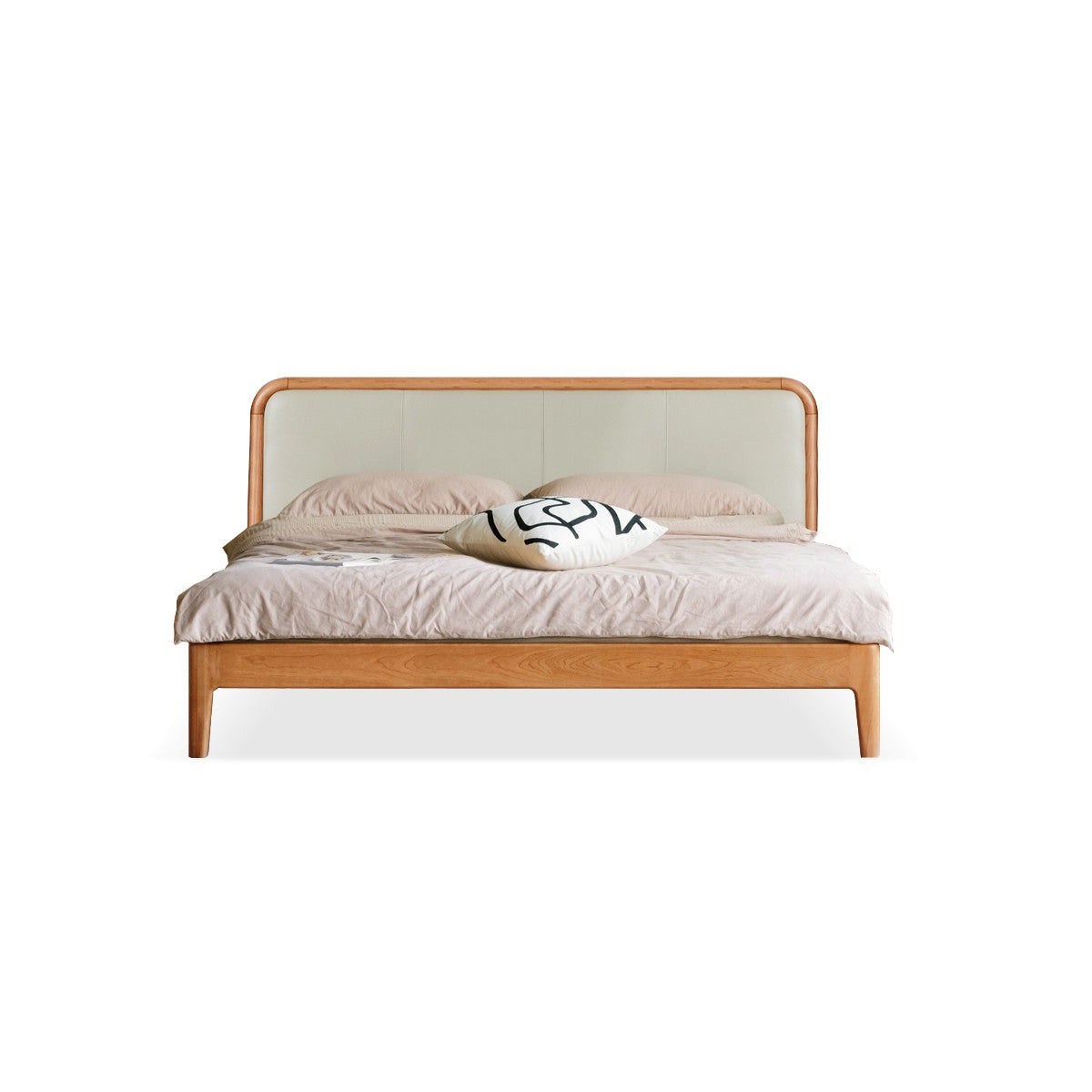 Black Walnut,Cherry Wood Cowhide Leather,Technical Cloth Bed
