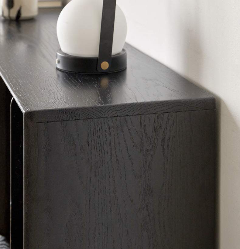 Oak, Ash Solid Wood Black Modern Bookcase