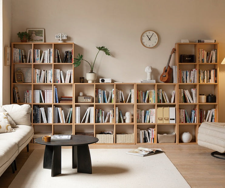 Beech, Oak Solid Wood Bookshelf Bookcase Free Combination