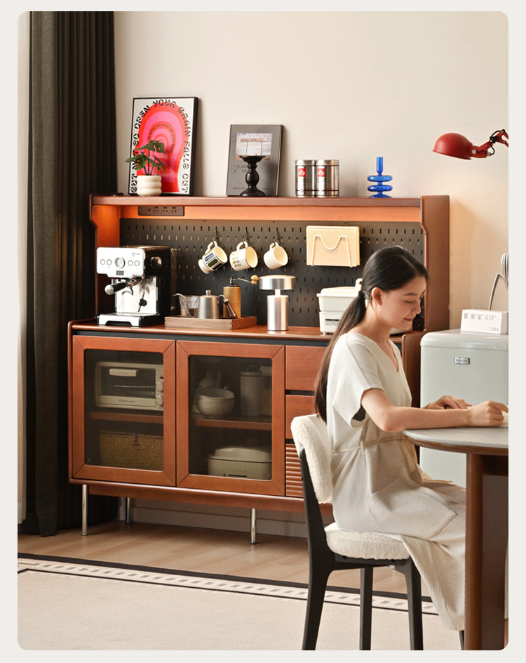 Tulipwood, Black Walnut Solid Wood Retro Sideboard