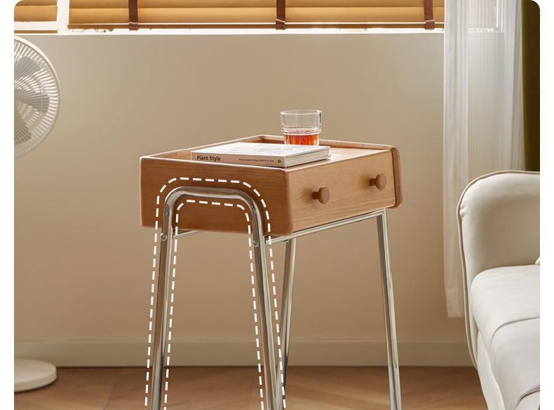 Oak Solid Wooden Edge Cabinet, Cute Robot Shape