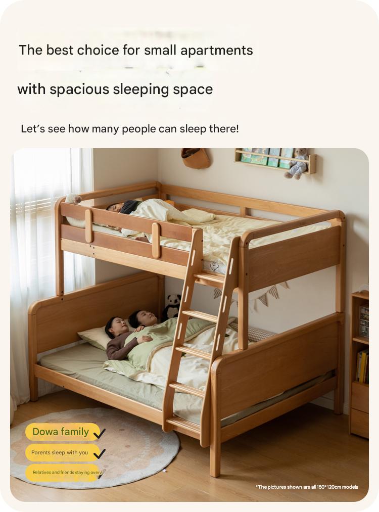 Beech Solid Wood Children's Bunk Bed.
