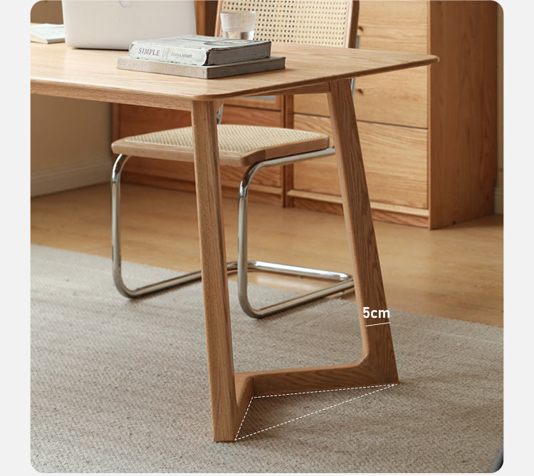 Oak, Ash Solid Wood Large Office Desk