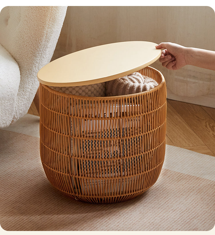 Rubber Solid Wood Cream Style Children's Toy Storage Basket