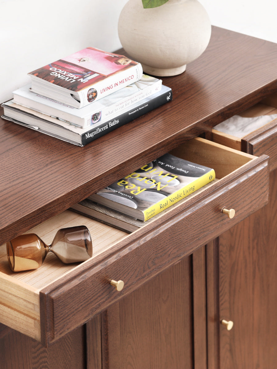 Oak Solid Wood American Style Shoe Cabinet