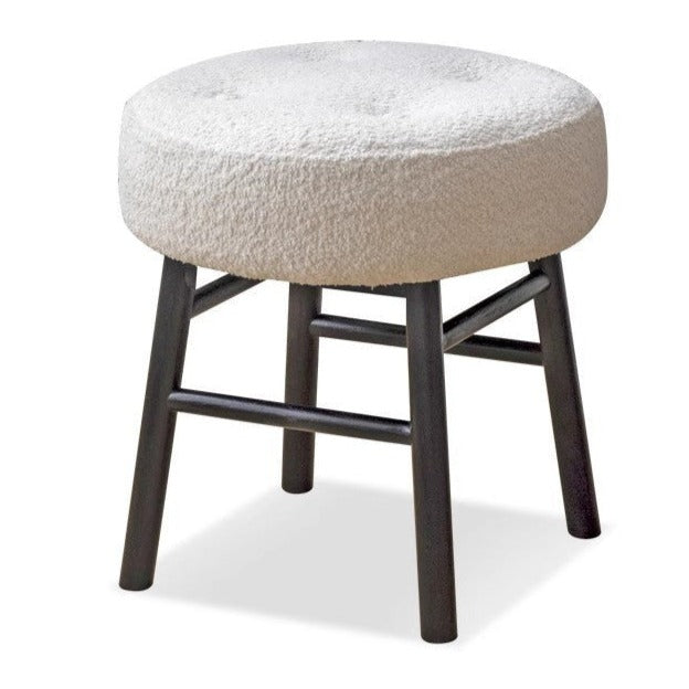 Oak Solid Wood Makeup Stool Imitation Sherpa