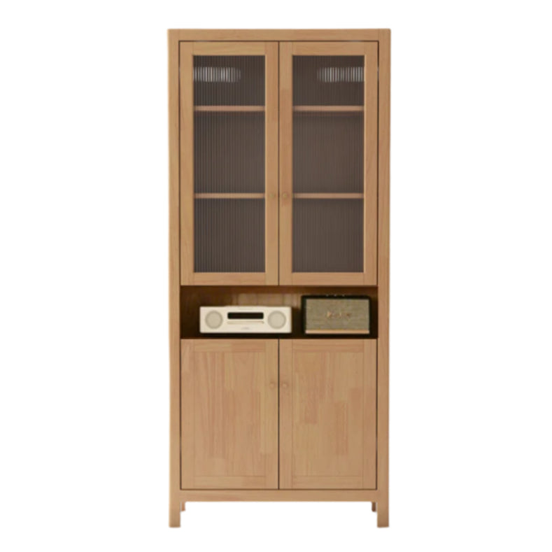 Oak, Solid Rubberwood Modern Minimalist Combination Bookcase