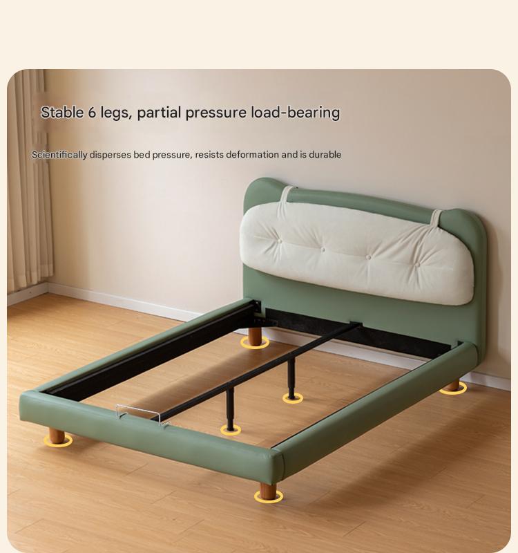 Organic Leather Children's Modern Simple Single Bed