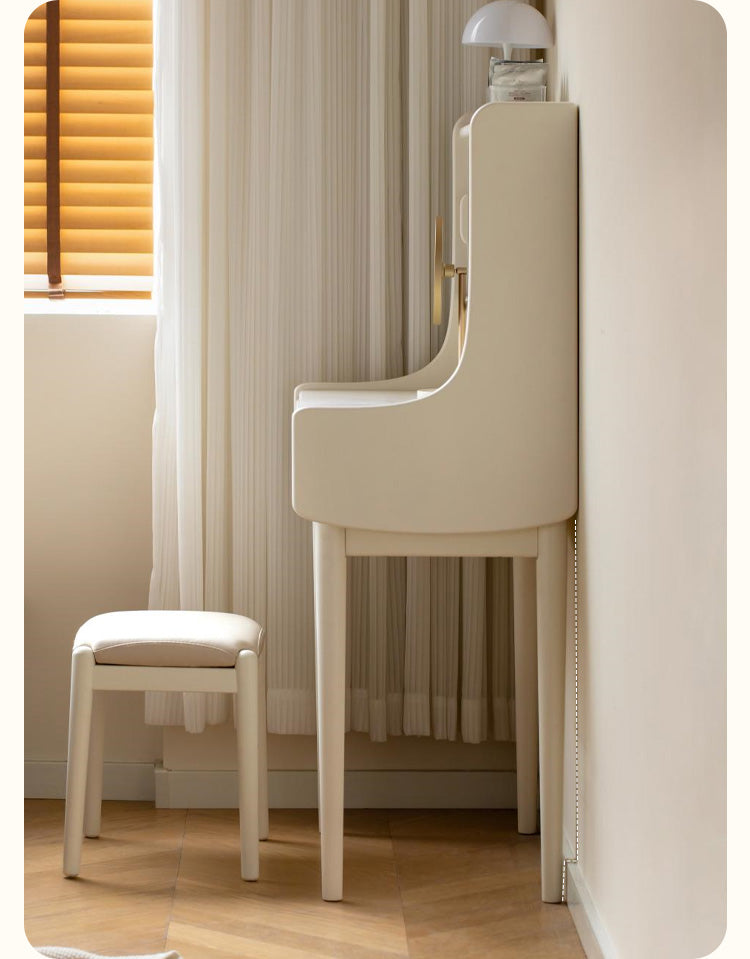 Ash Solid Wood Cream Style Dressing Table.