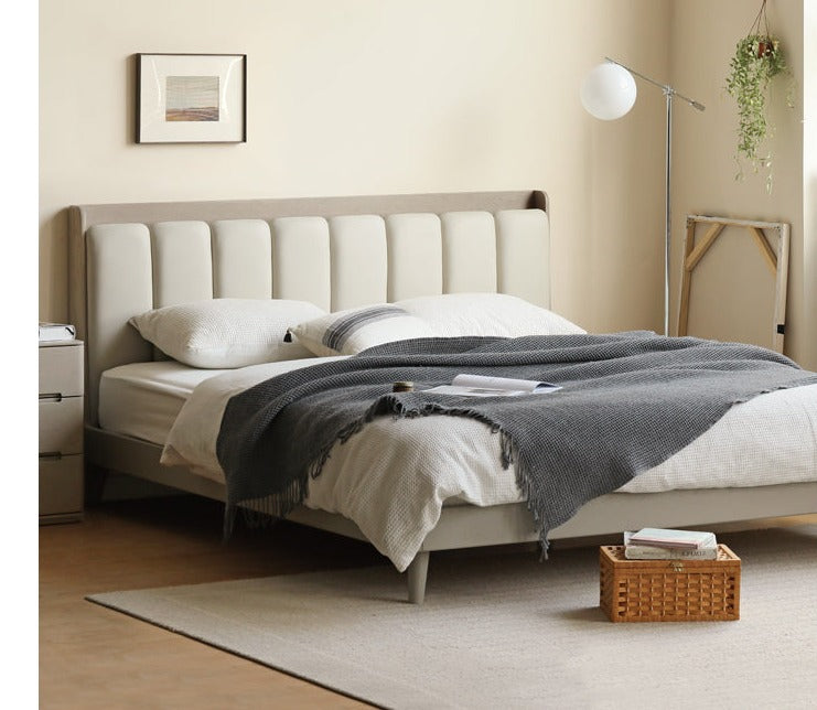 Oak, Poplar Solid Wood Piano Key Bed, Technology Cloth