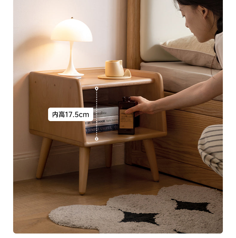 Beech solid wood Fully open nightstand