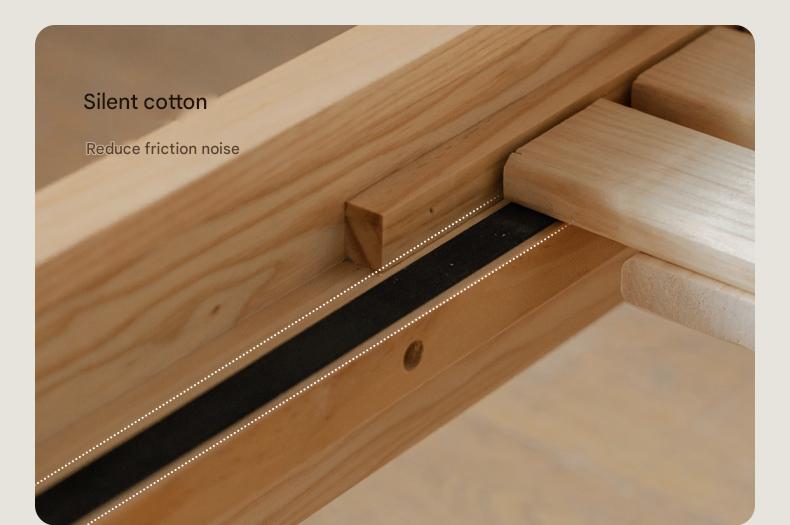 Ash Solid Wood Bed Simple High Headboard.