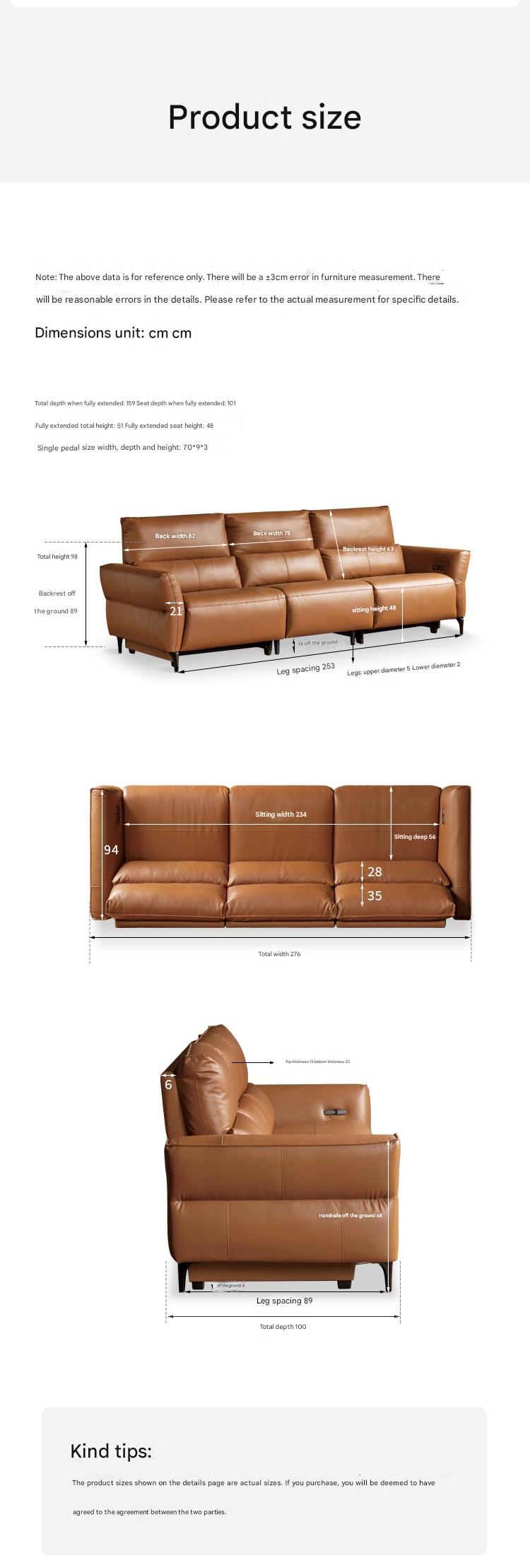 Genuine Leather Electric high back Sofa