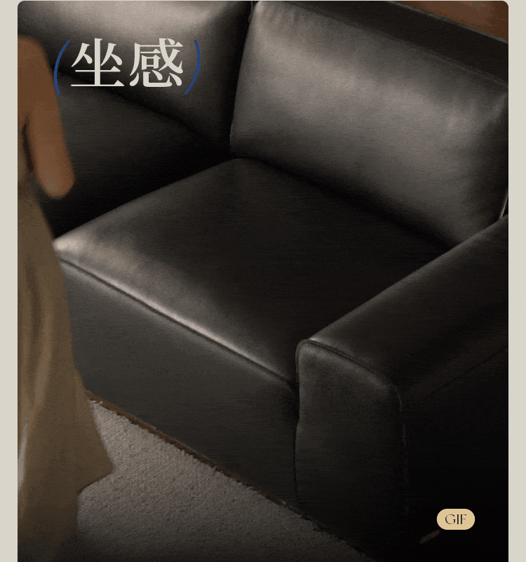 Full Grain Genuine Leather Sofa Contemporary Couch