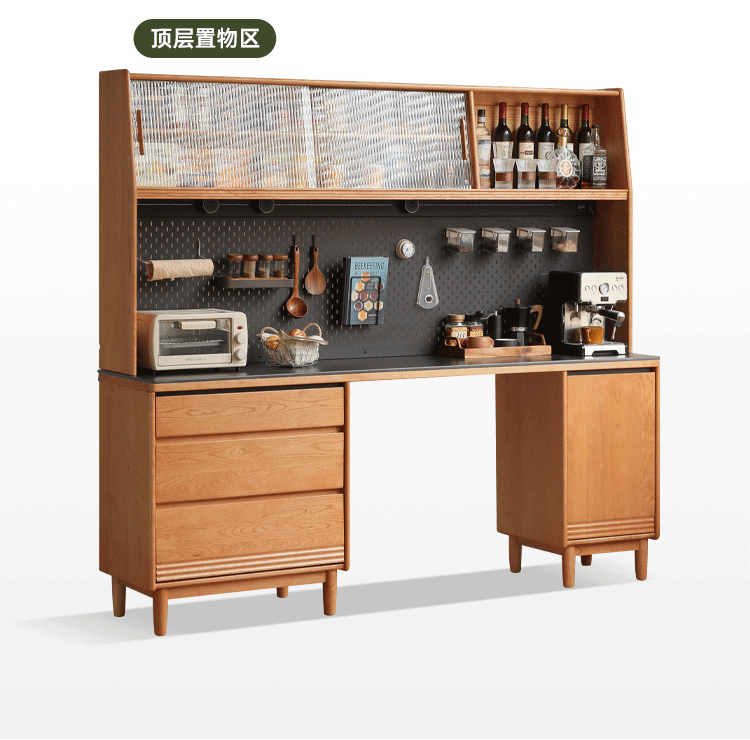Cherry Solid Wood Rock Plate Sideboard