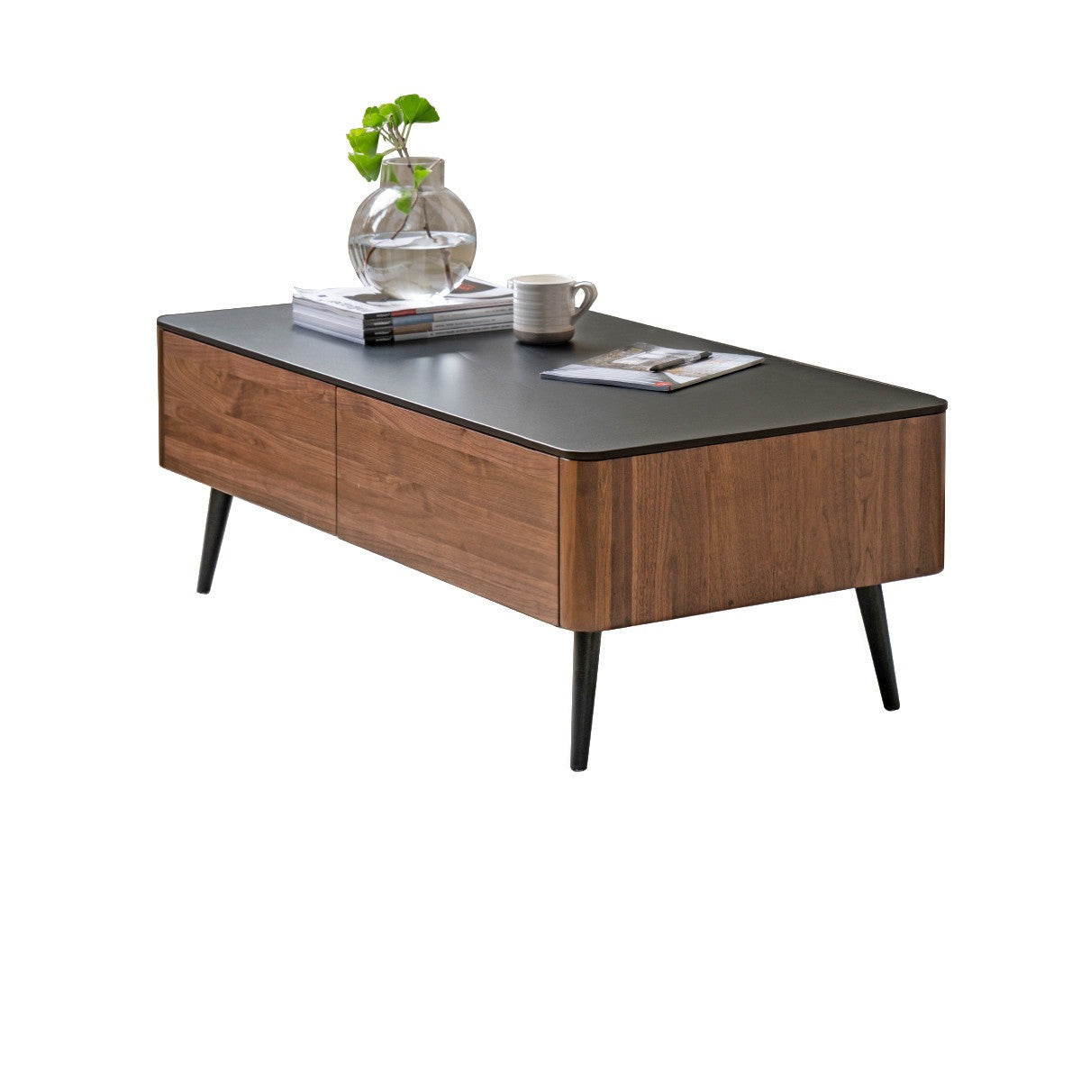 Black Walnut solid wood Slate coffee table"