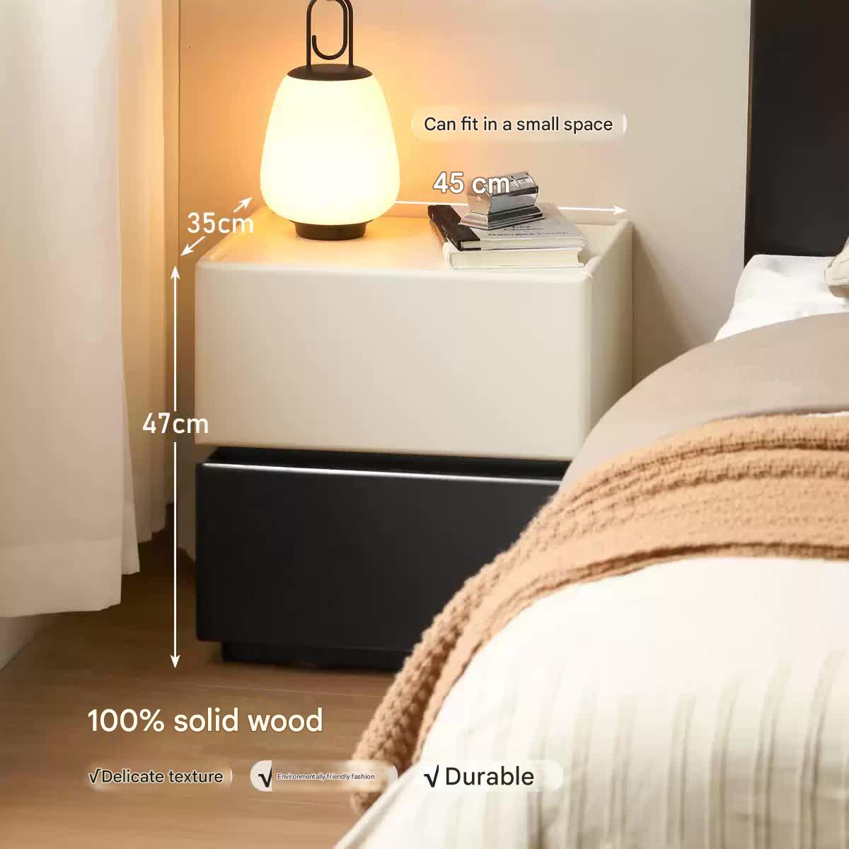 Rubber Solid Wood Modern Nightstand