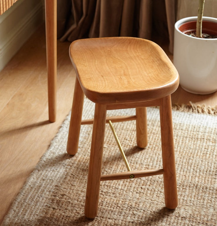 Cherry, Oak Solid Wood Makeup Stool