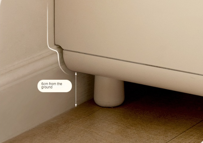 Solid RubberWood, Poplar Solid Wood Light Nightstand Cream Style