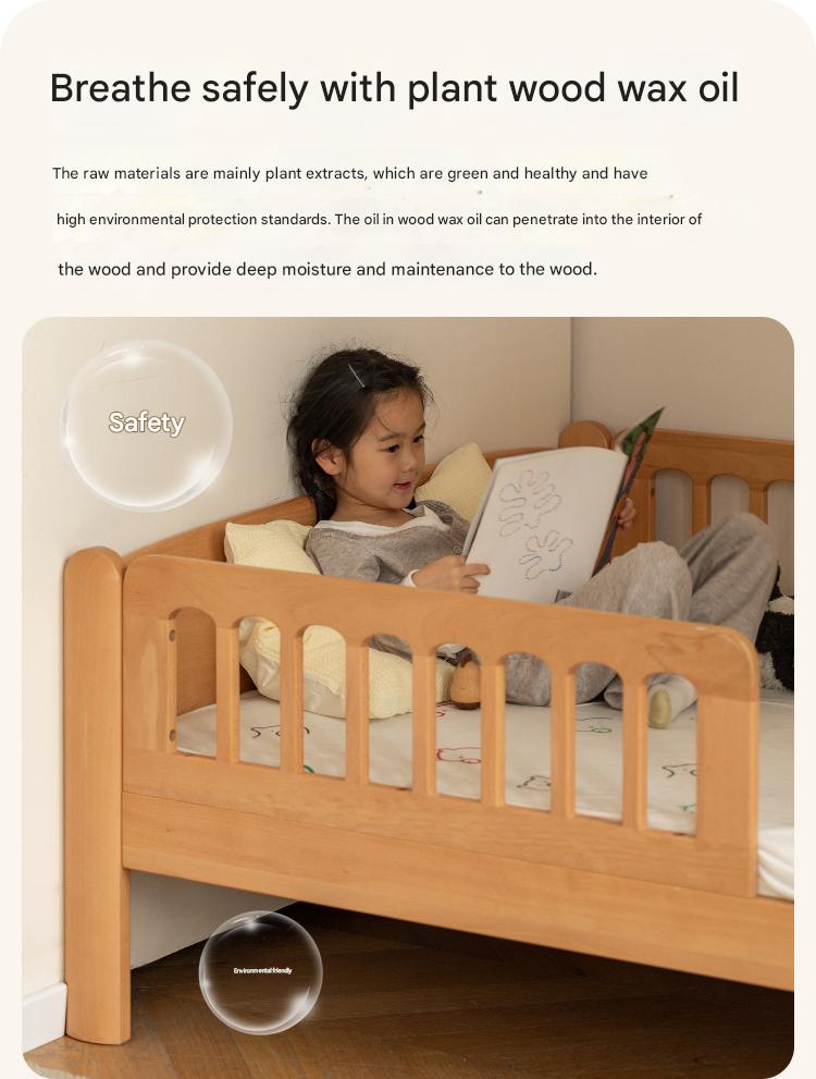 Beech solid wood children's bunk bed.