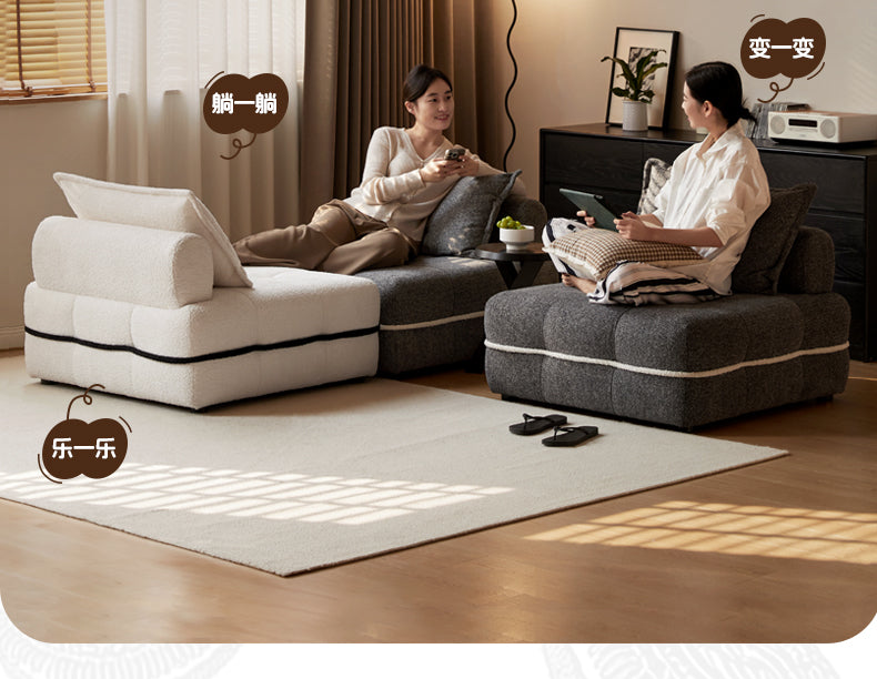 Fabric Modern Biscuit Piedmont Module Sofa,
