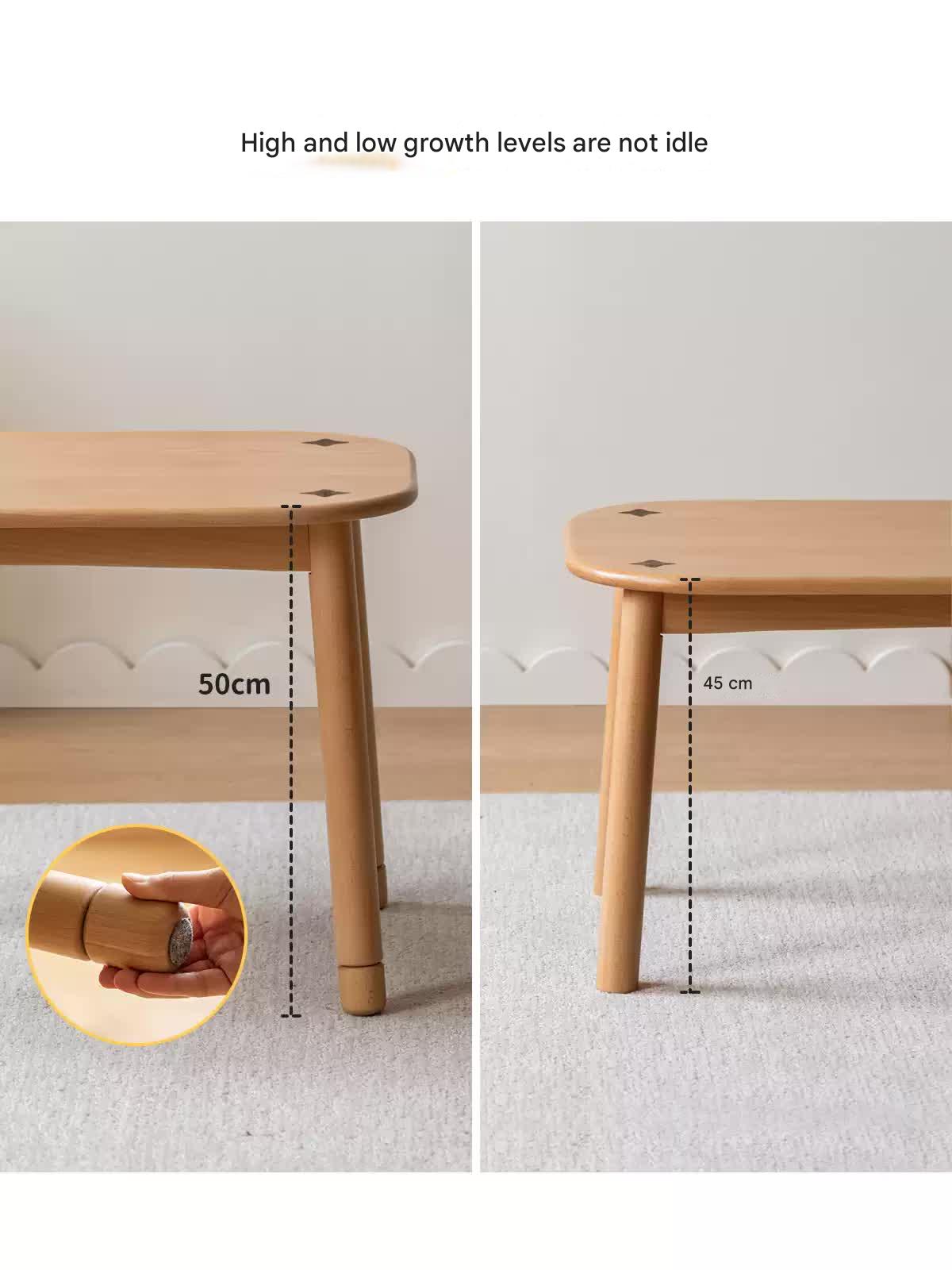 Beech Solid Wood Handmade Children's Table