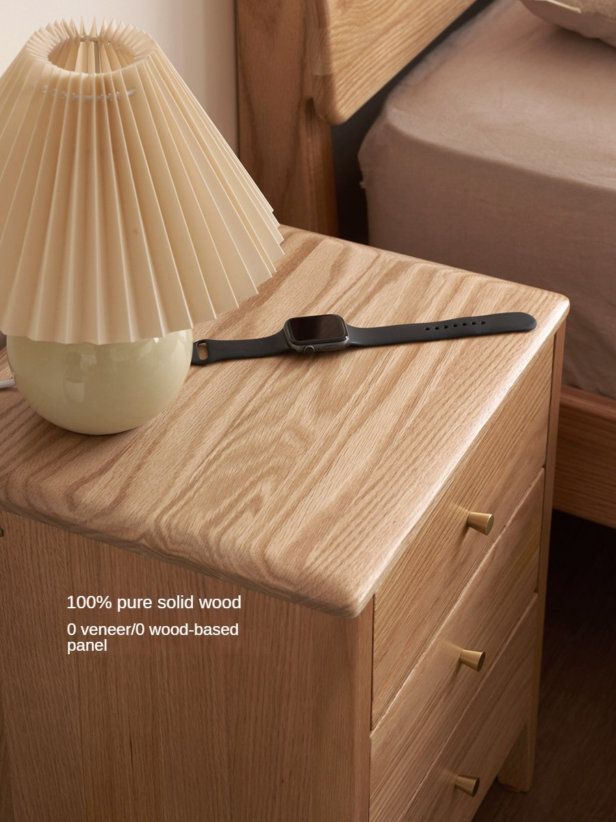 Solid RubberWood, Oak Solid Wood Modern Nightstand)