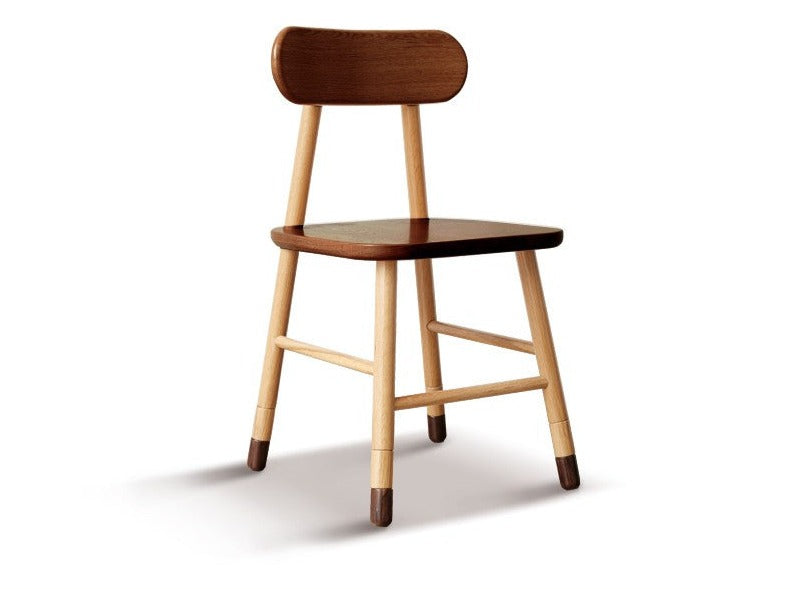 Adjustable 3 heights oak solid wood children's chair"