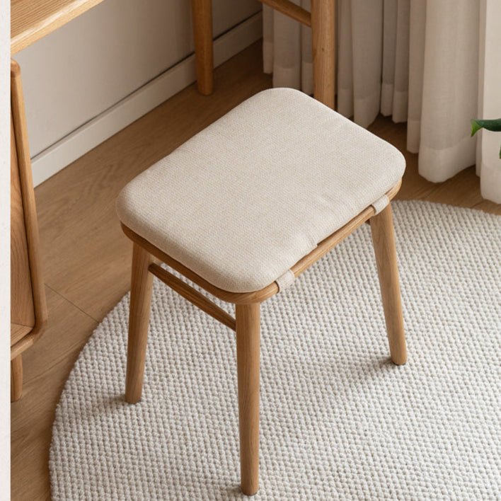 Ash Solid Wood Modern Square Dressing Stool
