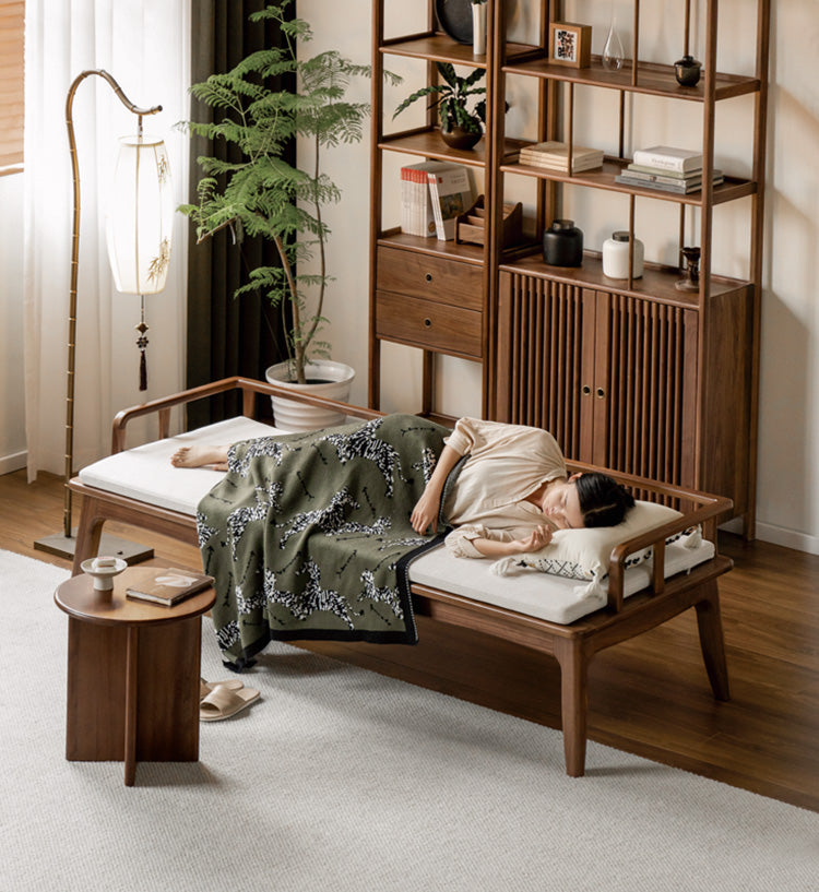 North American Black Walnut Solid Wood Dual Use Sofa.