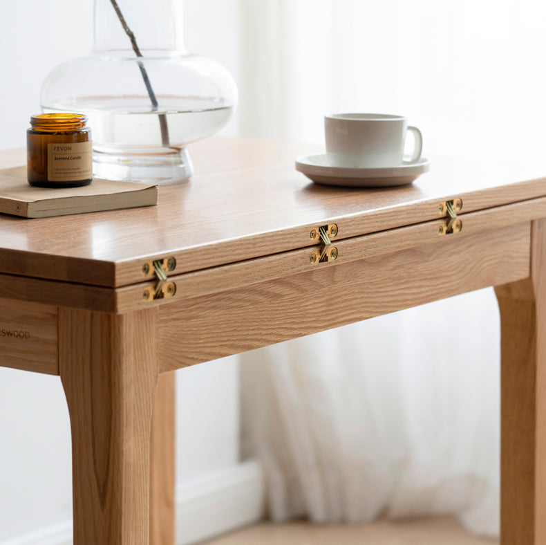 Oak Solid Wood Folding Small Dining Table