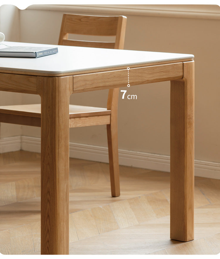 Ash, Oak Solid Wood Modern Rock Dining Table